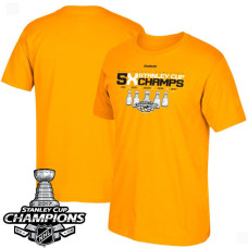 2017 Stanley Cup Champions Pittsburgh Penguins Gold 5-Time Champions T-shirt