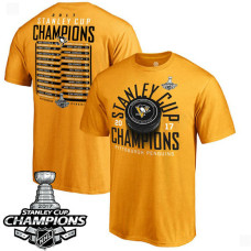 2017 Stanley Cup Champions Pittsburgh Penguins Gold Roster T-shirt