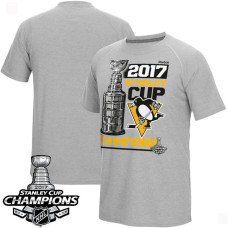 2017 Stanley Cup Champions Pittsburgh Penguins Gray Cup And Logo T-shirt