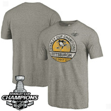 2017 Stanley Cup Champions Pittsburgh Penguins Heathered Gray Tri-Blend Delay T-shirt