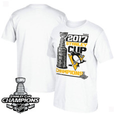 2017 Stanley Cup Champions Pittsburgh Penguins White Locker Room T-shirt