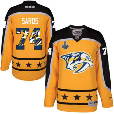 Nashville Predators #74 Juuse Saros Gold 2017 Stanley Cup Final Fashion Hockey Jersey