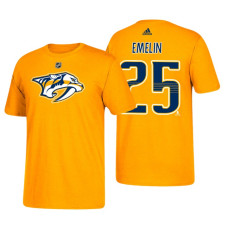 Nashville Predators #25 Alexei Emelin Gold T-Shirt Adidas