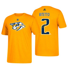 Nashville Predators #2 Anthony Bitetto Gold T-Shirt Adidas