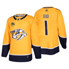 Nashville Predators Father's Day #1 Dad Jersey Gold