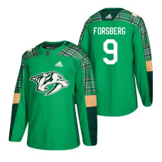 Nashville Predators #9 Filip Forsberg 2018 St. Patrick's Day Jersey Green