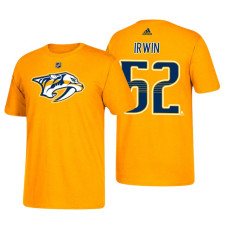 Nashville Predators #52 Matt Irwin Gold T-Shirt Adidas