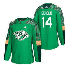 Nashville Predators #14 Mattias Ekholm 2018 St. Patrick's Day Jersey Green