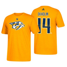 Nashville Predators #14 Mattias Ekholm Gold T-Shirt Adidas