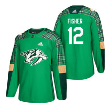 Nashville Predators #12 Mike Fisher 2018 St. Patrick's Day Jersey Green