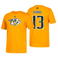 Nashville Predators #13 Nick Bonino Gold T-Shirt Adidas