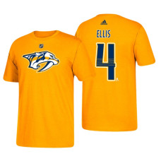 Nashville Predators #4 Ryan Ellis Gold T-Shirt Adidas