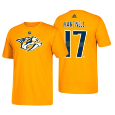 Nashville Predators #17 Scott Hartnell Gold T-Shirt Adidas