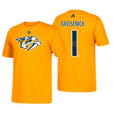 Nashville Predators #1 Troy Grosenick Gold T-Shirt Adidas