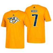 Nashville Predators #7 Yannick Weber Gold T-Shirt Adidas