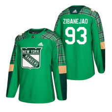 New York Rangers #93 Mika Zibanejad 2018 St. Patrick's Day Jersey Green