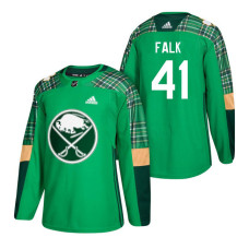 Buffalo Sabres #41 Justin Falk 2018 St. Patrick's Day Green Jersey