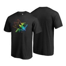 San Jose Sharks Black Rainbow Pride Round Neck T-shirt