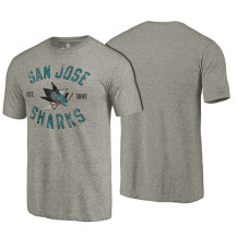 San Jose Sharks Gray Heritage Rinkside Throwback T-shirt