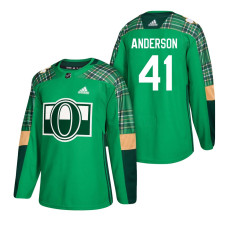 Ottawa Senators #41 Craig Anderson 2018 St. Patrick's Day Green Jersey