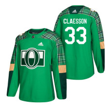 Ottawa Senators #33 Fredrik Claesson 2018 St. Patrick's Day Green Jersey