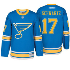 St. Louis Blues #17 Jaden Schwartz Blue Premier Jersey