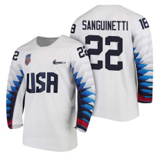 Team USA Hockey 2018 Olympic #22 Bobby Sanguinetti 2018 Olympic Jersey White