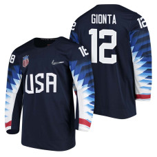 Team USA Hockey 2018 Olympic #12 Brian Gionta 2018 Olympic Jersey Navy