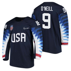 Team USA Hockey 2018 Olympic #9 Brian O'Neill 2018 Olympic Jersey Navy