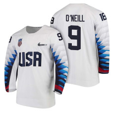 Team USA Hockey 2018 Olympic #9 Brian O'Neill 2018 Olympic Jersey White