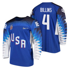 Team USA Hockey 2018 Olympic #4 Chad Billins 2018 Olympic Jersey Blue