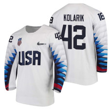 Team USA Hockey 2018 Olympic #42 Chad Kolarik 2018 Olympic Jersey White