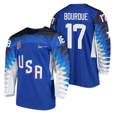 Team USA Hockey 2018 Olympic #17 Chris Bourque 2018 Olympic Jersey Blue