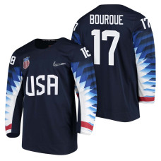 Team USA Hockey 2018 Olympic #17 Chris Bourque 2018 Olympic Jersey Navy