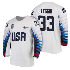 Team USA Hockey 2018 Olympic #33 David Leggio 2018 Olympic Jersey White