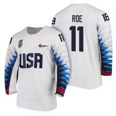 Team USA Hockey 2018 Olympic #11 Garrett Roe 2018 Olympic Jersey White