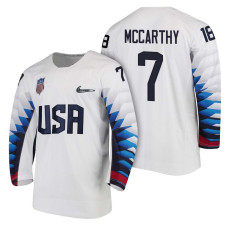 Team USA Hockey 2018 Olympic #7 John McCarthy 2018 Olympic Jersey White