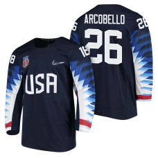 Team USA Hockey 2018 Olympic #26 Mark Arcobello 2018 Olympic Jersey Navy