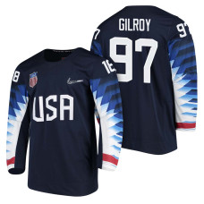 Team USA Hockey 2018 Olympic #97 Matt Gilroy 2018 Olympic Jersey Navy