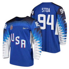 Team USA Hockey 2018 Olympic #94 Ryan Stoa 2018 Olympic Jersey Blue