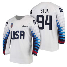 Team USA Hockey 2018 Olympic #94 Ryan Stoa 2018 Olympic Jersey White