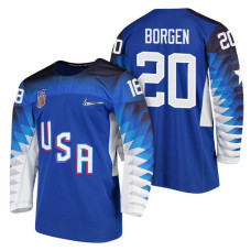 Team USA Hockey 2018 Olympic #20 Will Borgen 2018 Olympic Jersey Blue