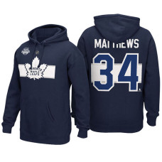 Toronto Maple Leafs #34 Auston Matthews Royal 2017 Anniversary Classic Team Logo Hoodie