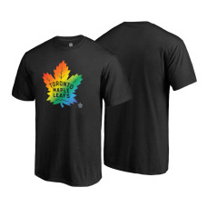 Toronto Maple Leafs Black Rainbow Pride Round Neck T-shirt