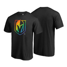 Vegas Golden Knights Black Rainbow Pride Round Neck T-shirt