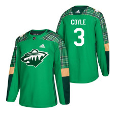 Minnesota Wild #3 Charlie Coyle 2018 St. Patrick's Day Jersey Green