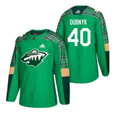 Minnesota Wild #40 Devan Dubnyk 2018 St. Patrick's Day Jersey Green