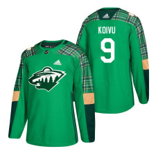 Minnesota Wild #9 Mikko Koivu 2018 St. Patrick's Day Jersey Green