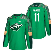 Minnesota Wild #11 Zach Parise 2018 St. Patrick's Day Jersey Green