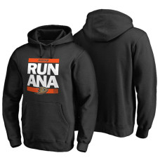 Mens Anaheim Ducks Black RUN-CTY Pullover Hoodie